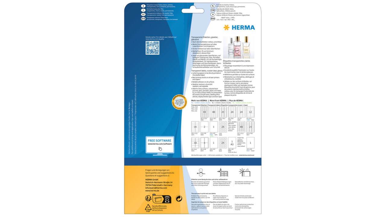 Etiket HERMA 8019 99.1x139mm transparant 100 stuks