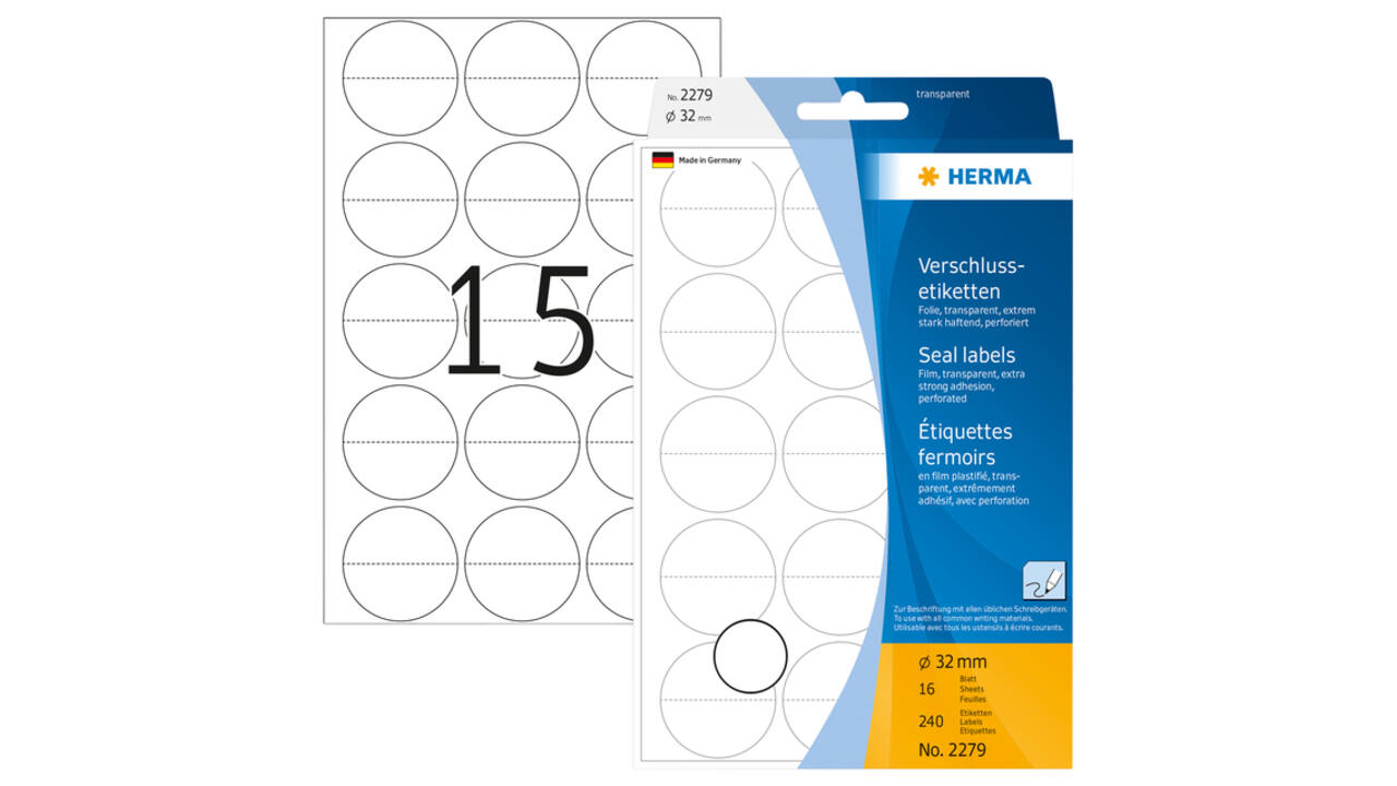 Etiket HERMA 2279 32mm transparant 240 stuks