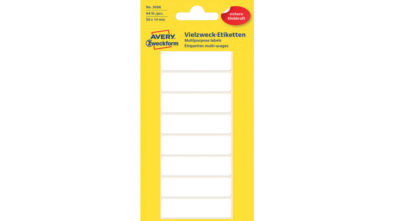 Etiket Avery 3086 50x14mm wit 64 stuks