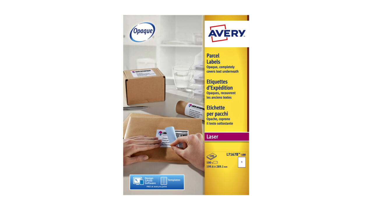 Etiket Avery L7167B-100 199.6x289.1mm blockout 100 stuks