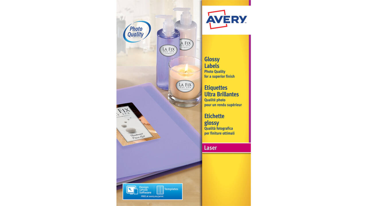 Etiket Avery L7767-40 210x297mm A4 hoogglans wit 40 stuks