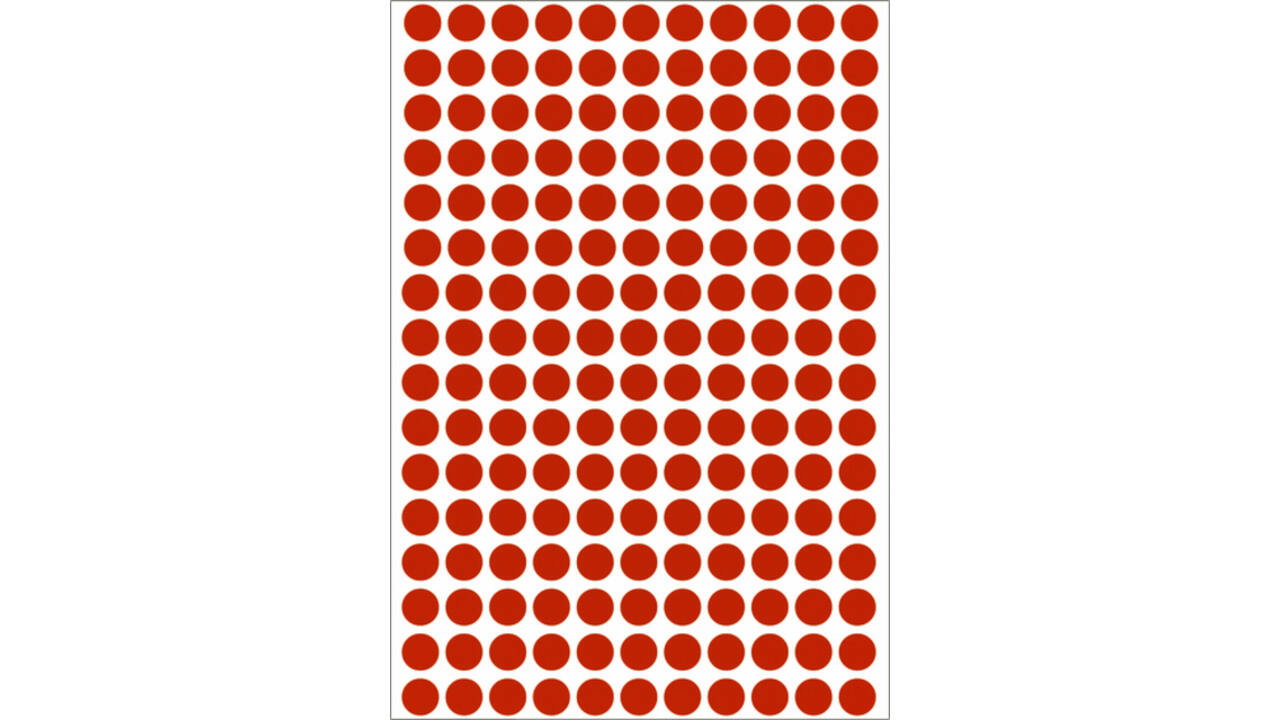 Etiket HERMA 2212 rond 8mm rood 5632 stuks