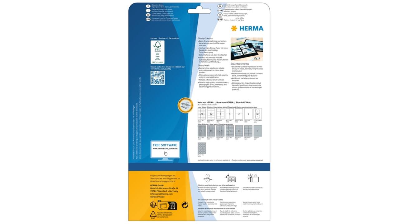 Etiket HERMA 4609 52.5x21.2mm premium wit 11200 stuks