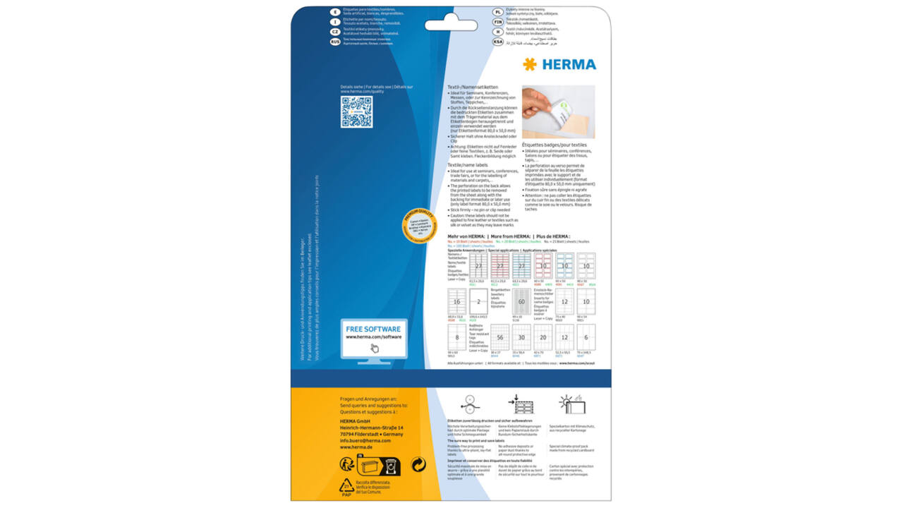 Naambadge etiket HERMA 4515 88.9x33.8mm wit 320 stuks