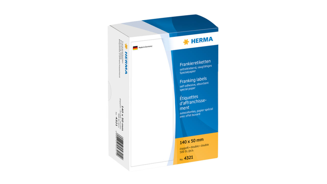 Frankeeretiket HERMA 4321 dubbel 140x50mm 500 stuks