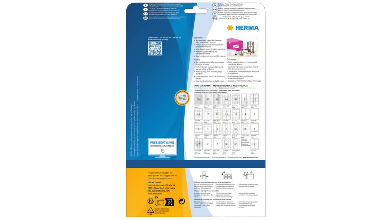 Etiket HERMA 8830 25.4x8.5mm mat wit 5600 stuks