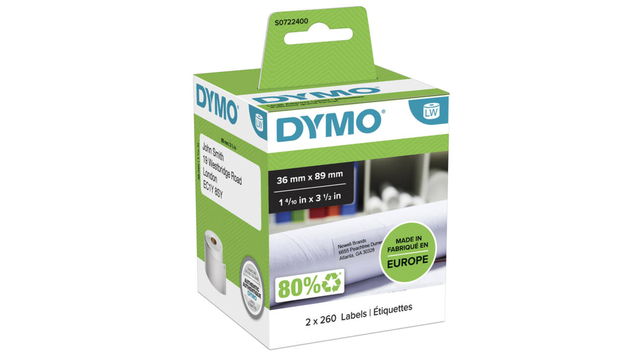 Etiket Dymo LabelWriter adressering 36x89mm 2 rollen á 260 stuks wit