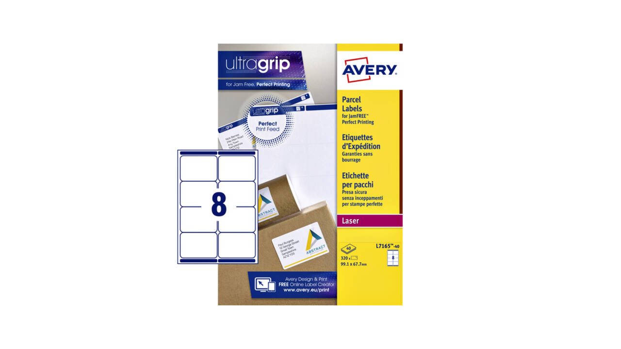 Etiket Avery L7165-40 99.1x67.7mm wit 320 stuks