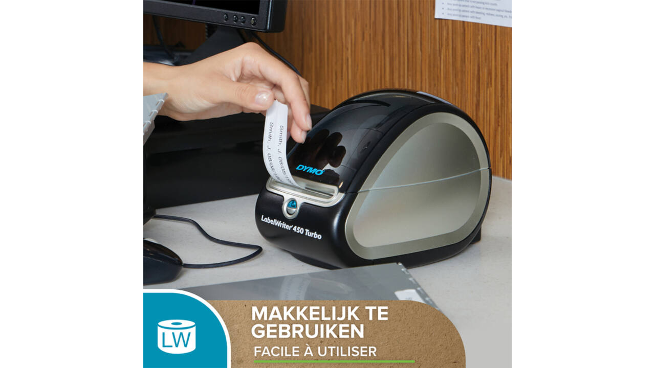 Etiket Dymo LabelWriter adressering 28x89mm 12 rollen á 130 stuks wit
