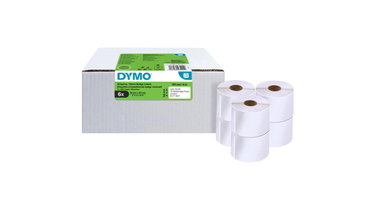 Etiket Dymo LabelWriter naamkaart 54x101mm 6 rollen á 220 stuks wit