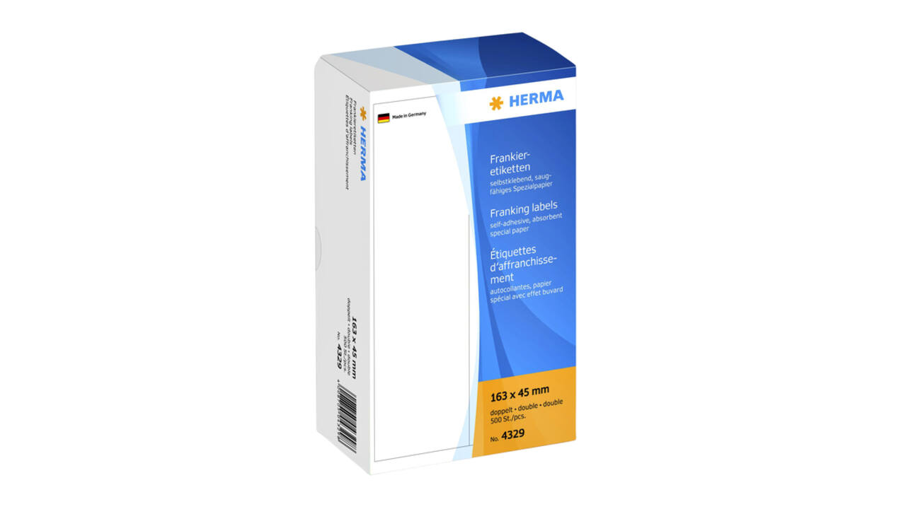 Frankeeretiket HERMA 4329 dubbel 163x45mm 500 stuks