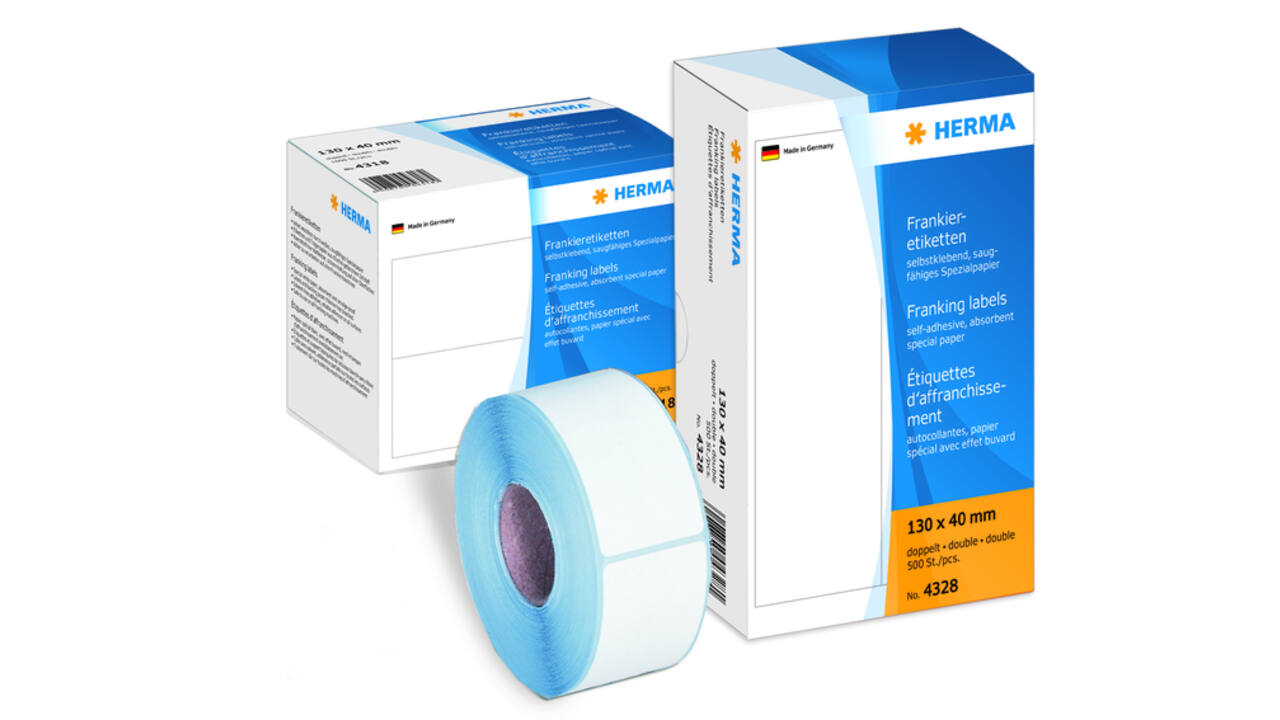 Frankeeretiket HERMA 4329 dubbel 163x45mm 500 stuks