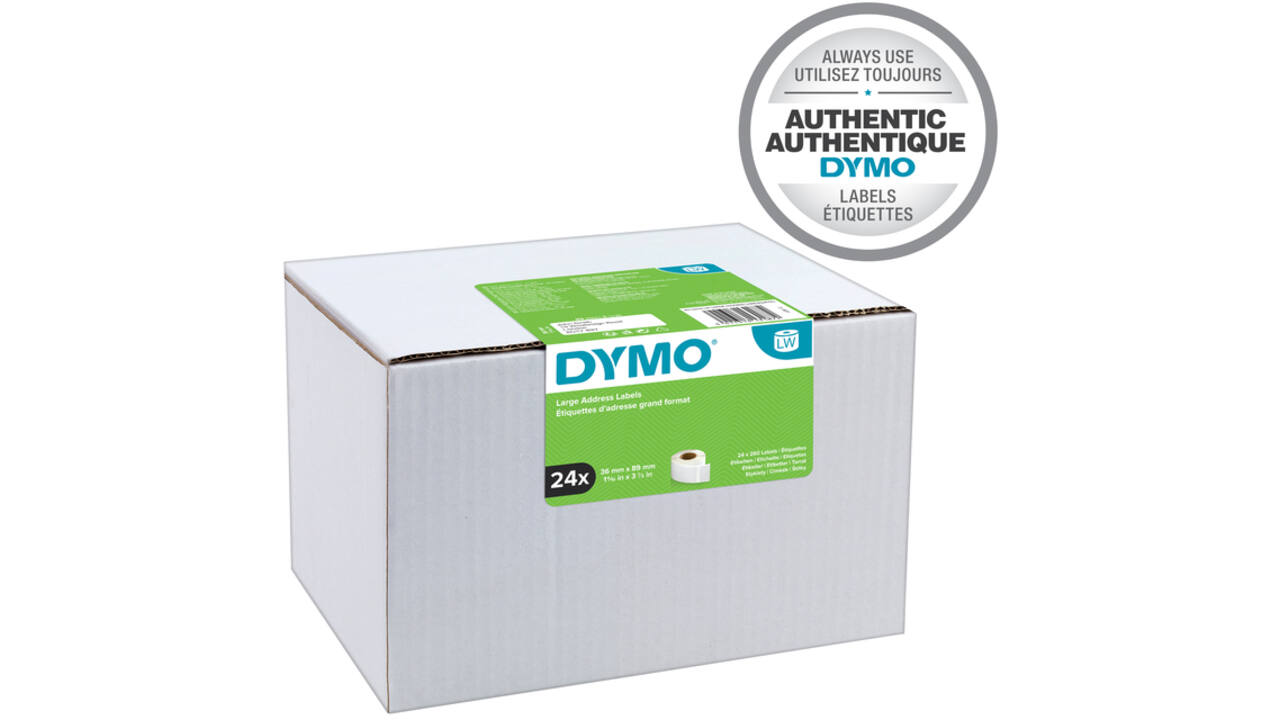 Etiket Dymo LabelWriter adressering 36x89mm 24 rollen á 260 stuks wit