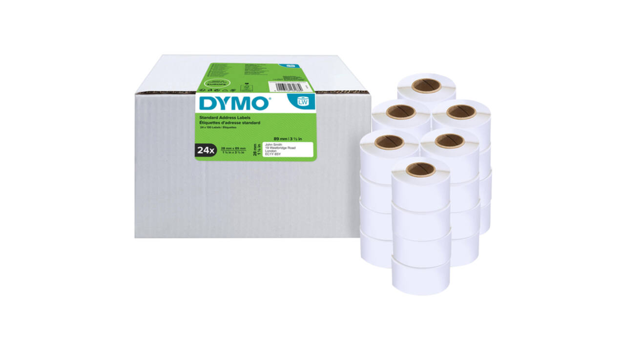 Etiket Dymo LabelWriter adressering 28x89mm 24 rollen á 130 stuks wit