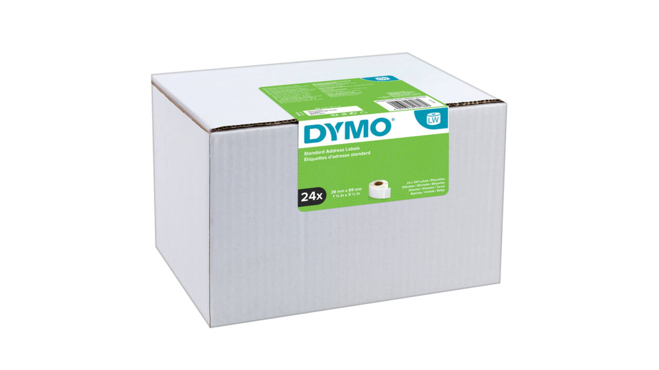 Etiket Dymo LabelWriter adressering 28x89mm 24 rollen á 130 stuks wit
