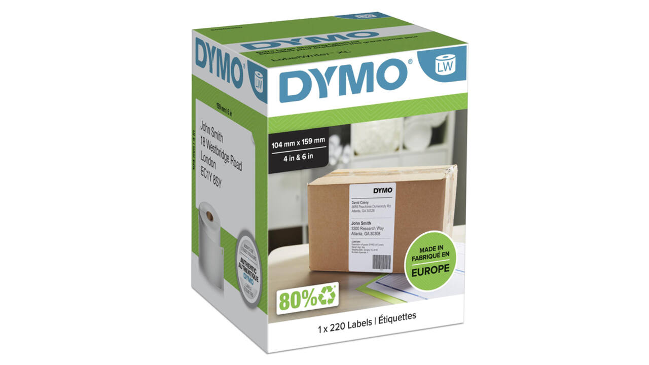 Etiket Dymo LabelWriter 5XL verzendlabel 104x159mm 1 rol á 220 stuks wit