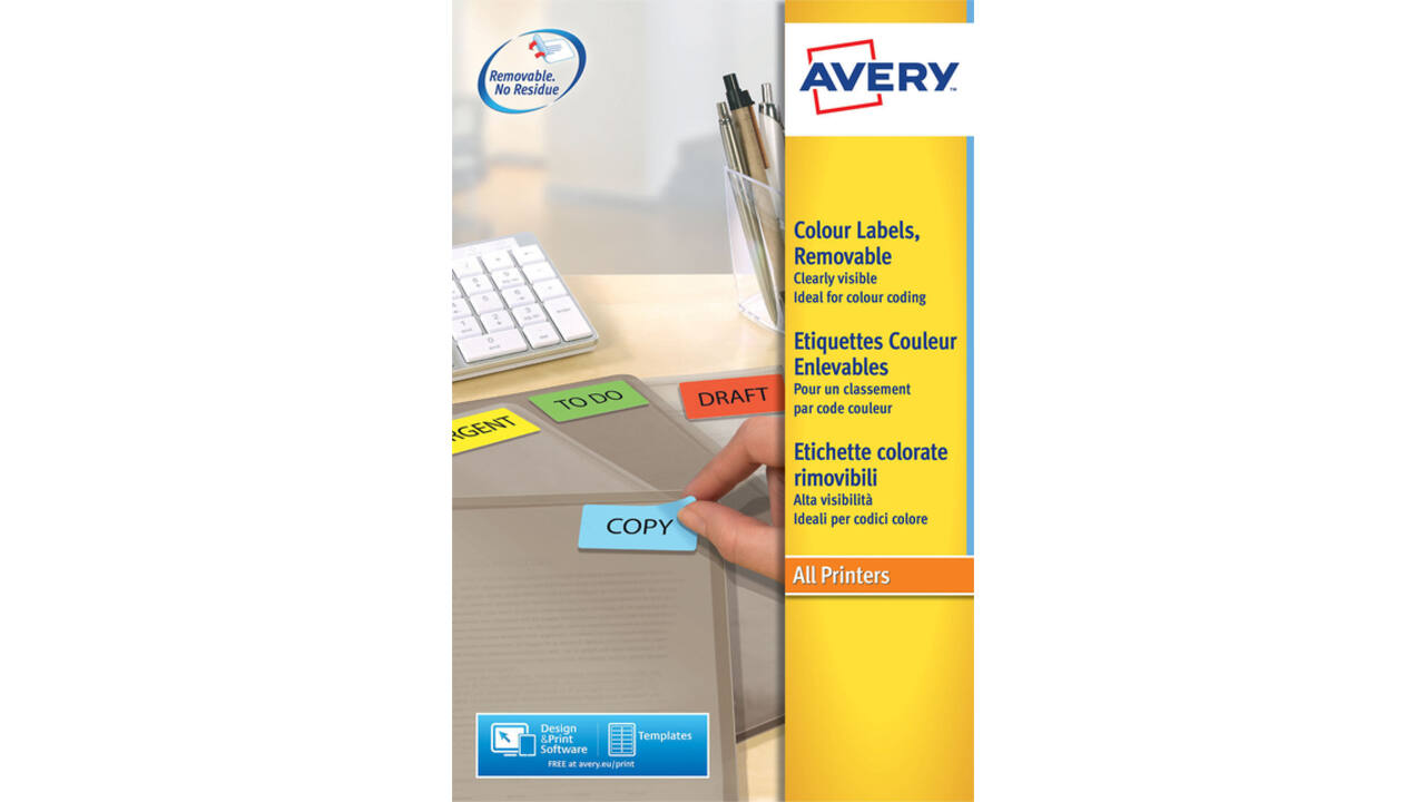 Etiket Avery L6041-20 45.7x21.2mm geel 960 stuks