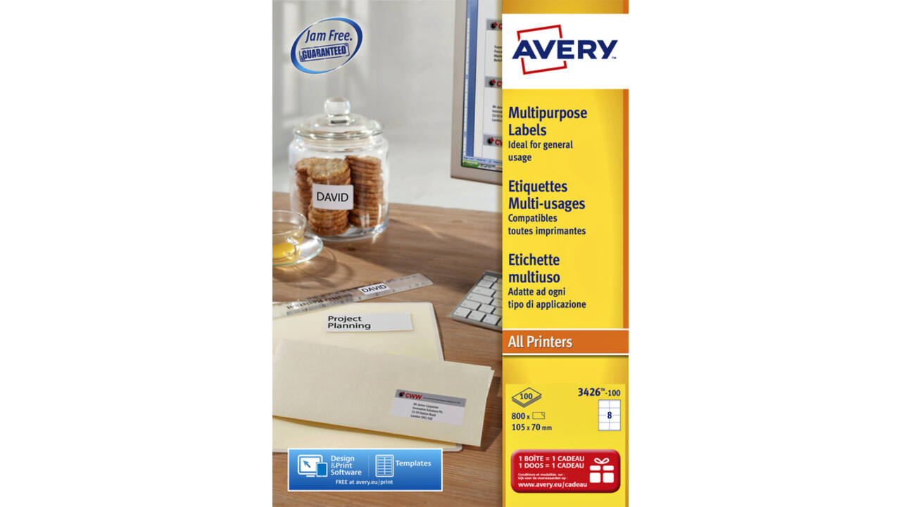 Etiket Avery L4745REV-25 96x63.5mm wit 200 stuks