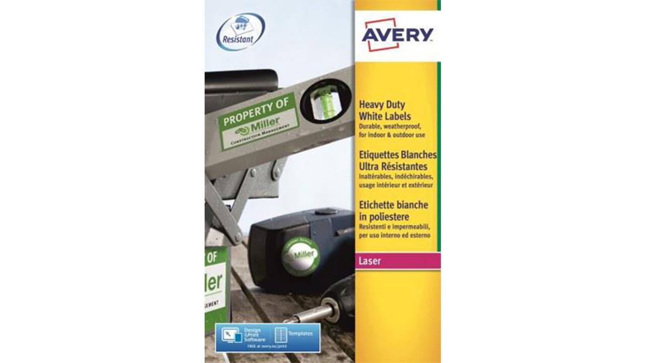 Etiket Avery L7060-20 63.5x38.1mm polyester wit 420 stuks