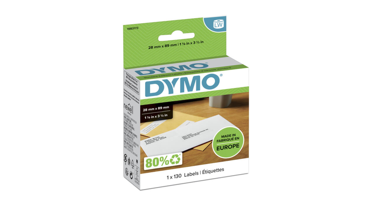 Etiket Dymo LabelWriter adressering 28x89mm 1 rol á 130 stuks wit