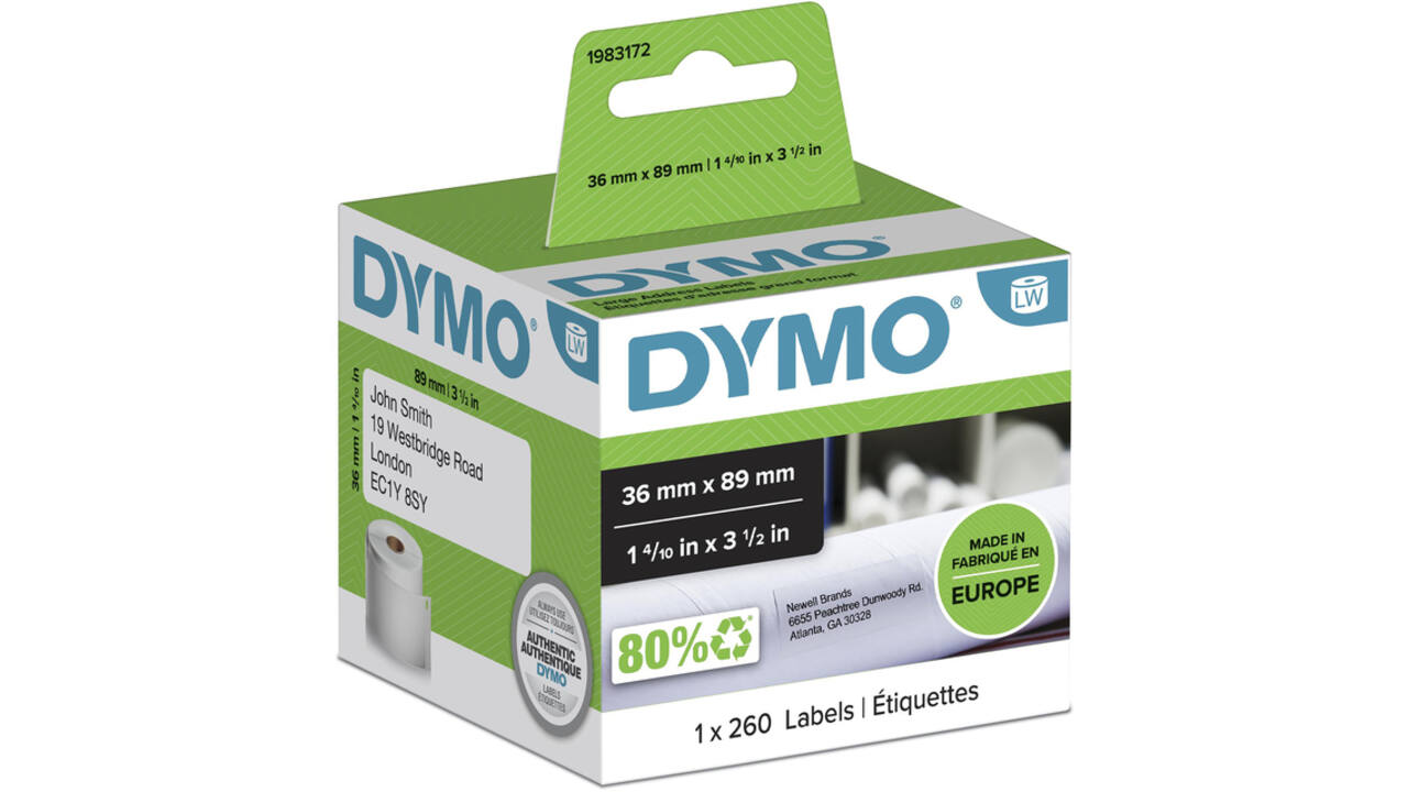 Etiket Dymo LabelWriter adressering 36x89mm 1 rol á 260 stuks wit