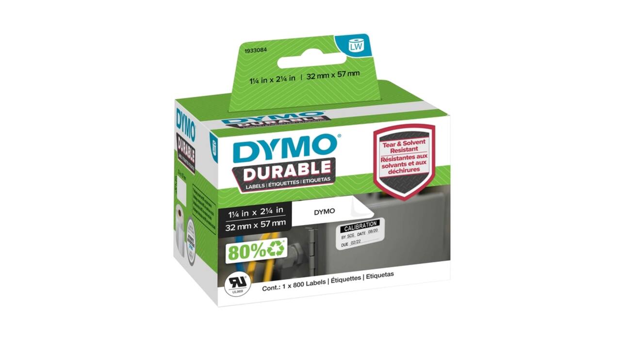 Etiket Dymo LabelWriter industrieel 32x57mm 1 rol á 800 stuks wit
