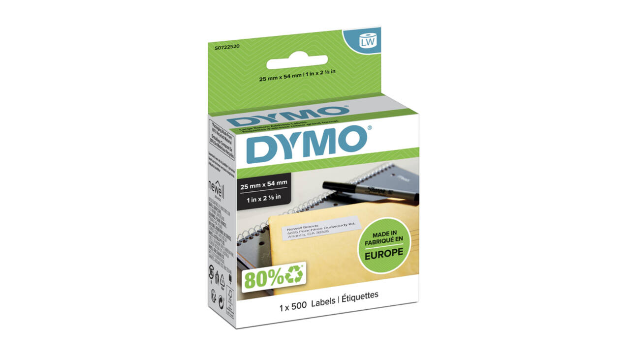 Etiket Dymo LabelWriter adressering 25x54mm 1 rol á 500 stuks wit