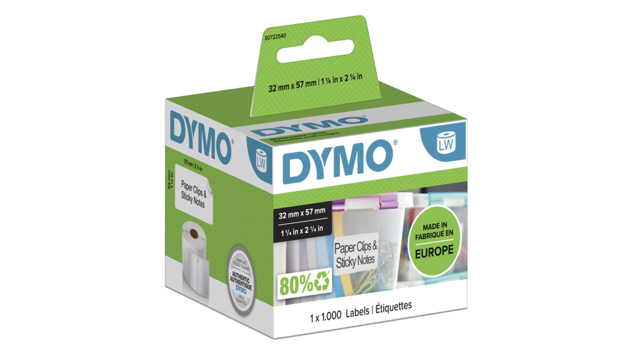 Etiket Dymo LabelWriter multifunctioneel 32x57mm 1 rol á 1000 stuks wit