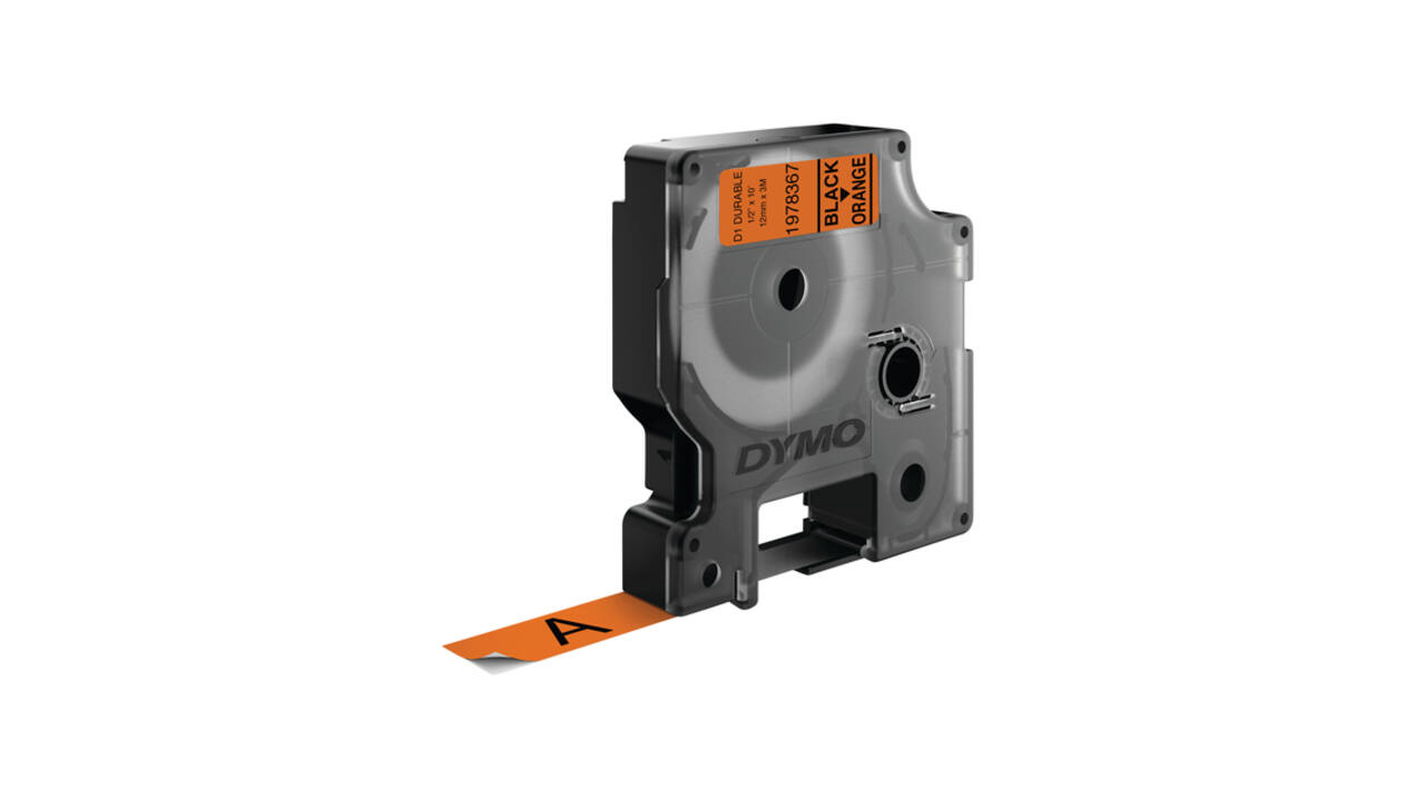 Labeltape Dymo LabelManager D1 polyester 12mm zwart op oranje
