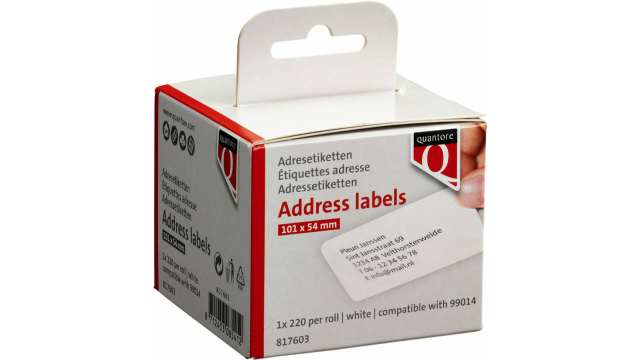 Labeletiket Quantore 99014 54x101mm adres wit