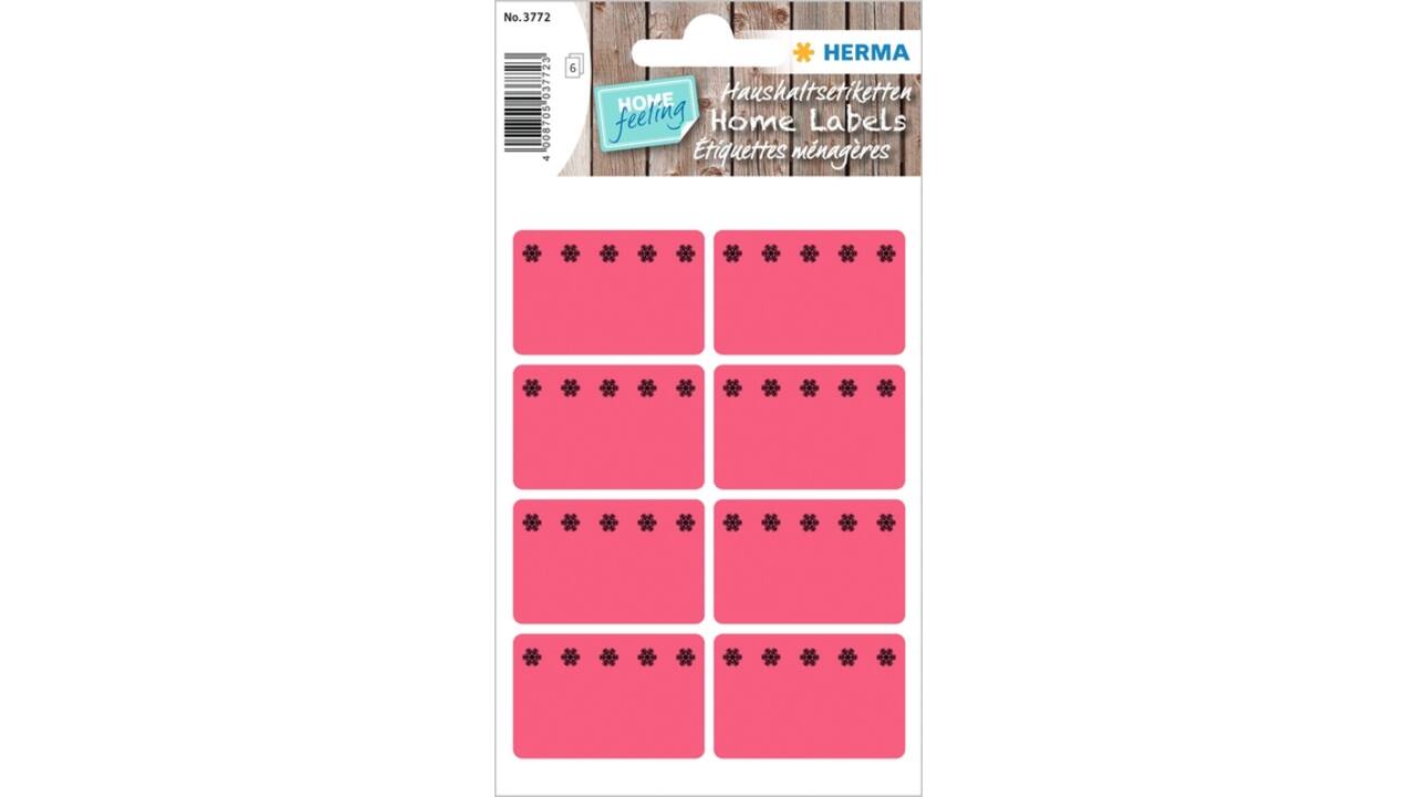 Etiket HERMA 3772 26x40mm diepvries rood 48 stuks