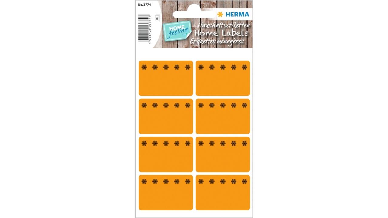 Etiket HERMA 3774 26x40mm diepvries oranje 48 stuks