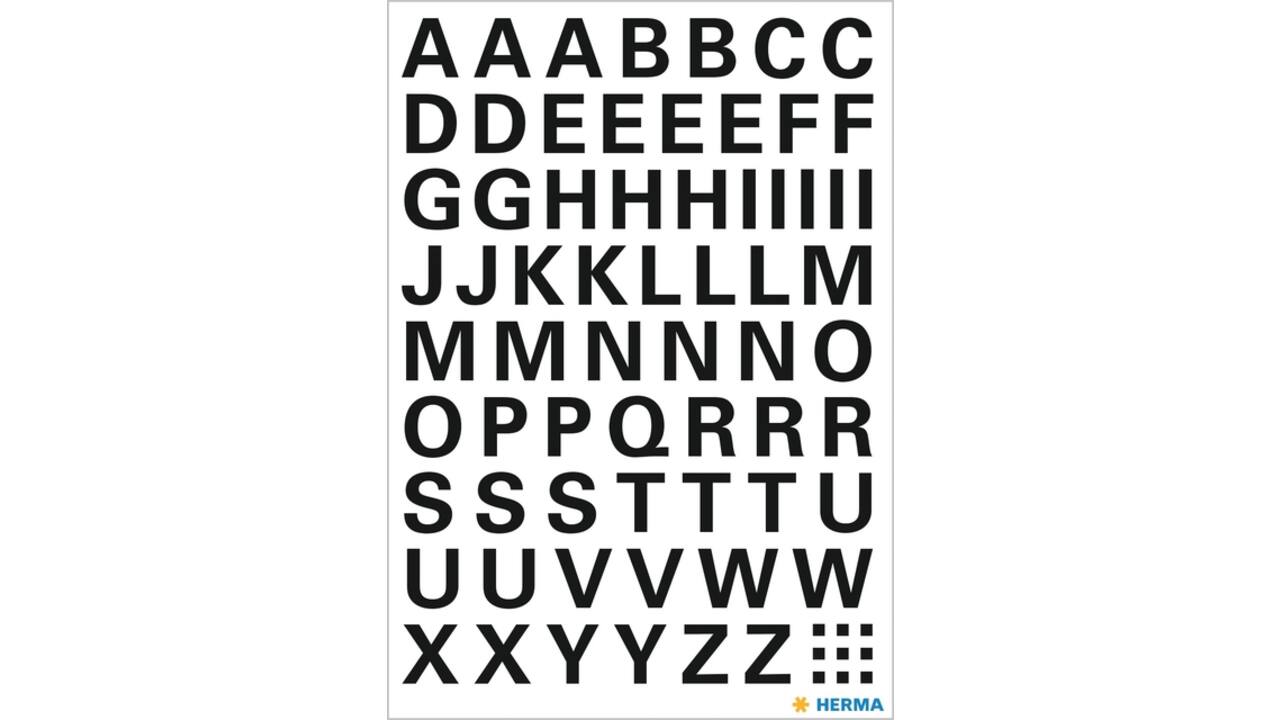 Etiket HERMA 4158 10mm letters A-Z zwart