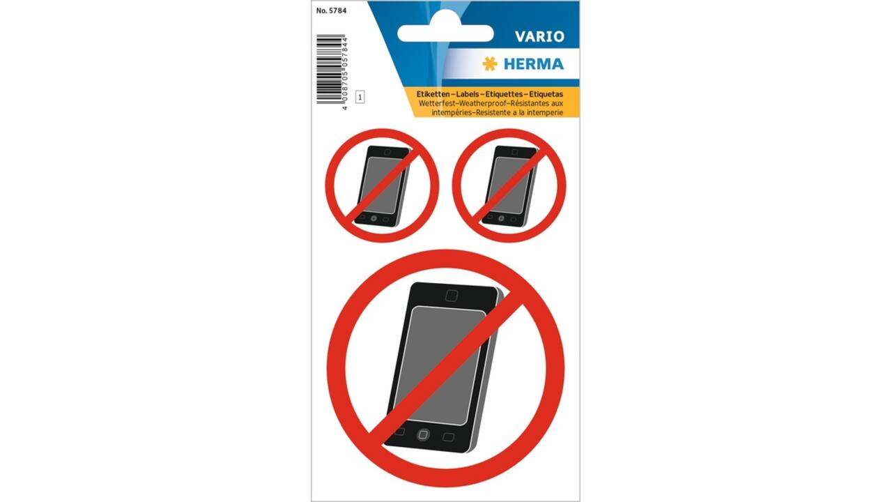 Etiket HERMA 5784 GSM verboden 1 stuk