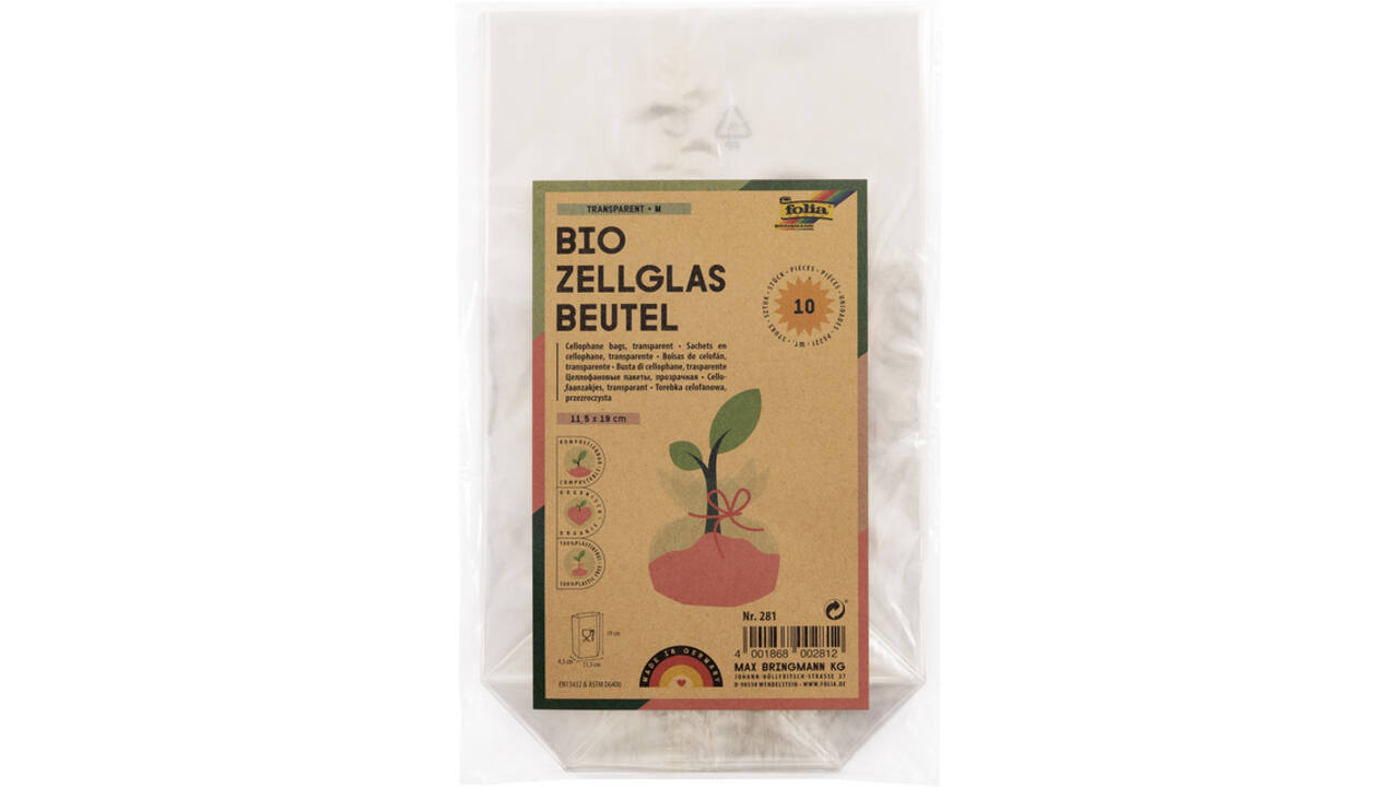 Cellofaanzak Folia 115x190mm 10 stuks transparant