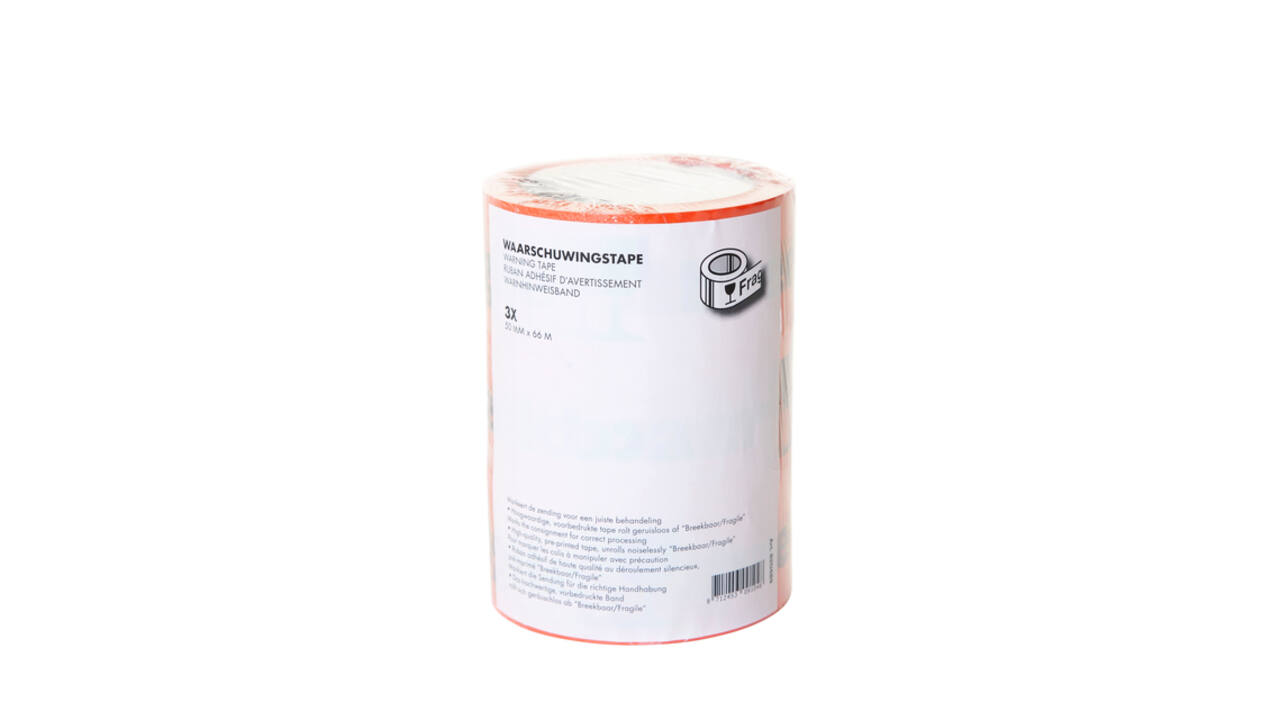 Waarschuwingstape IEZZY breekbaar 50mmx66m oranje/zwart