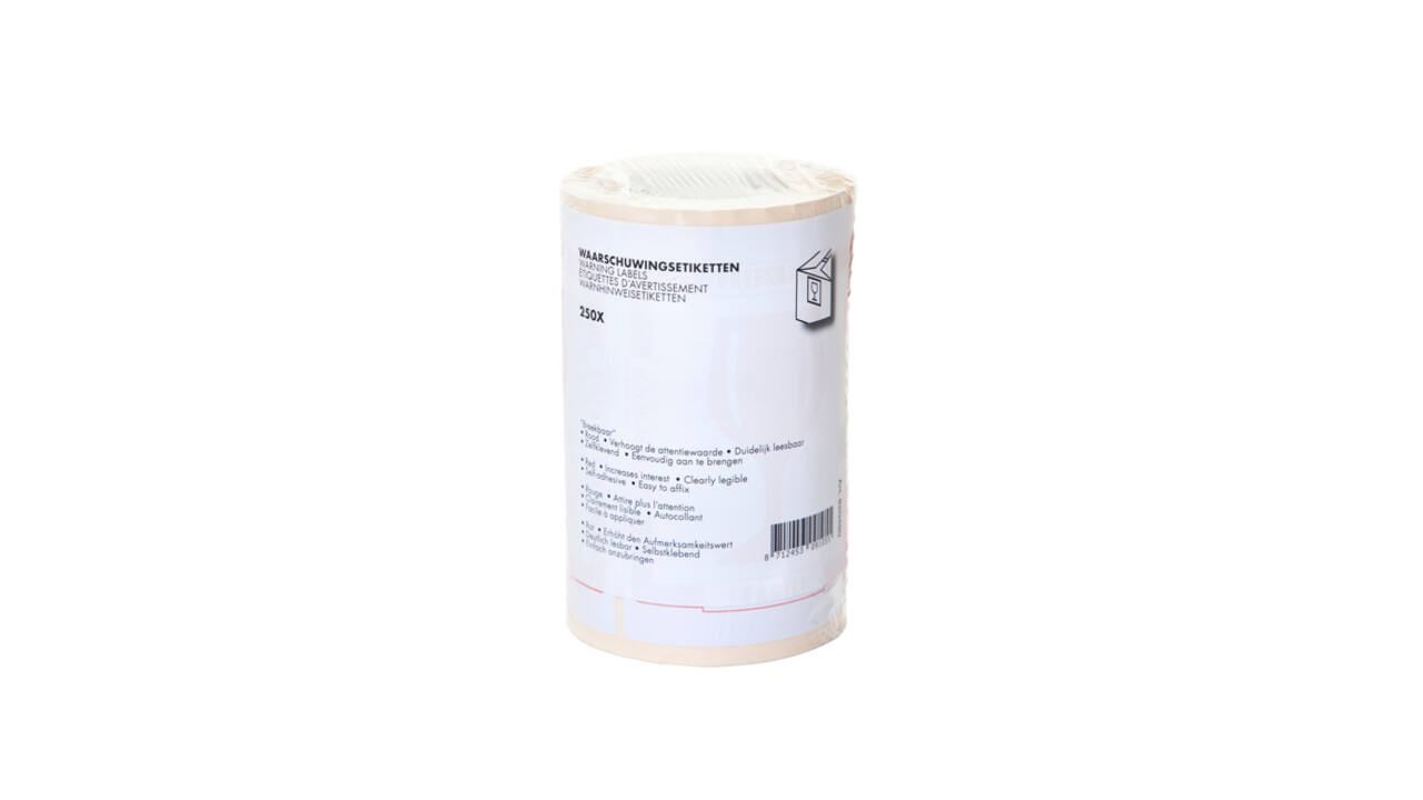 Waarschuwingsetiket IEZZY breekbaar 80mmx100m rood 250 stuks