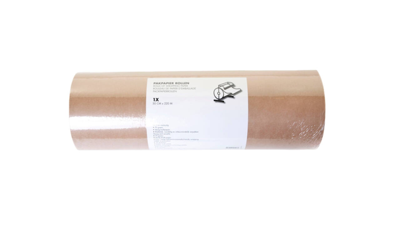 Inpakpapier iezzy 70gram 50cmx220m kraft bruin