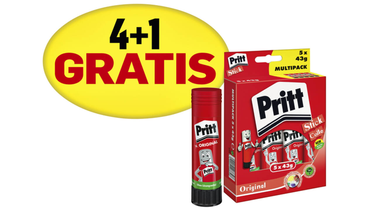 Lijmstift Pritt Stick Original 43gr promopack 4+1 gratis