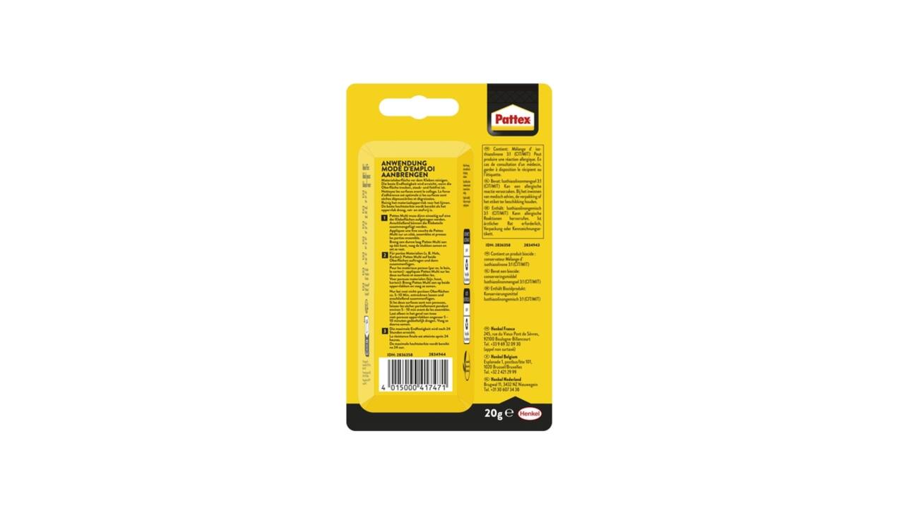 Alleslijm Pattex Multi tube 20 gram op blister