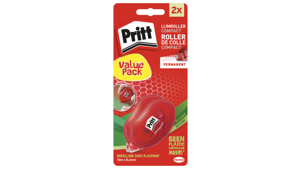 Lijmroller Pritt Compact permanent 2e halve prijs op blister