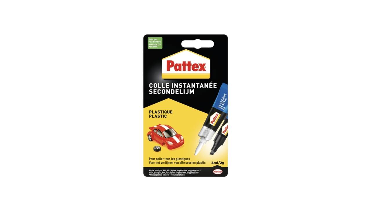 Secondenlijm Pattex all plastic tube 2 gram op blister