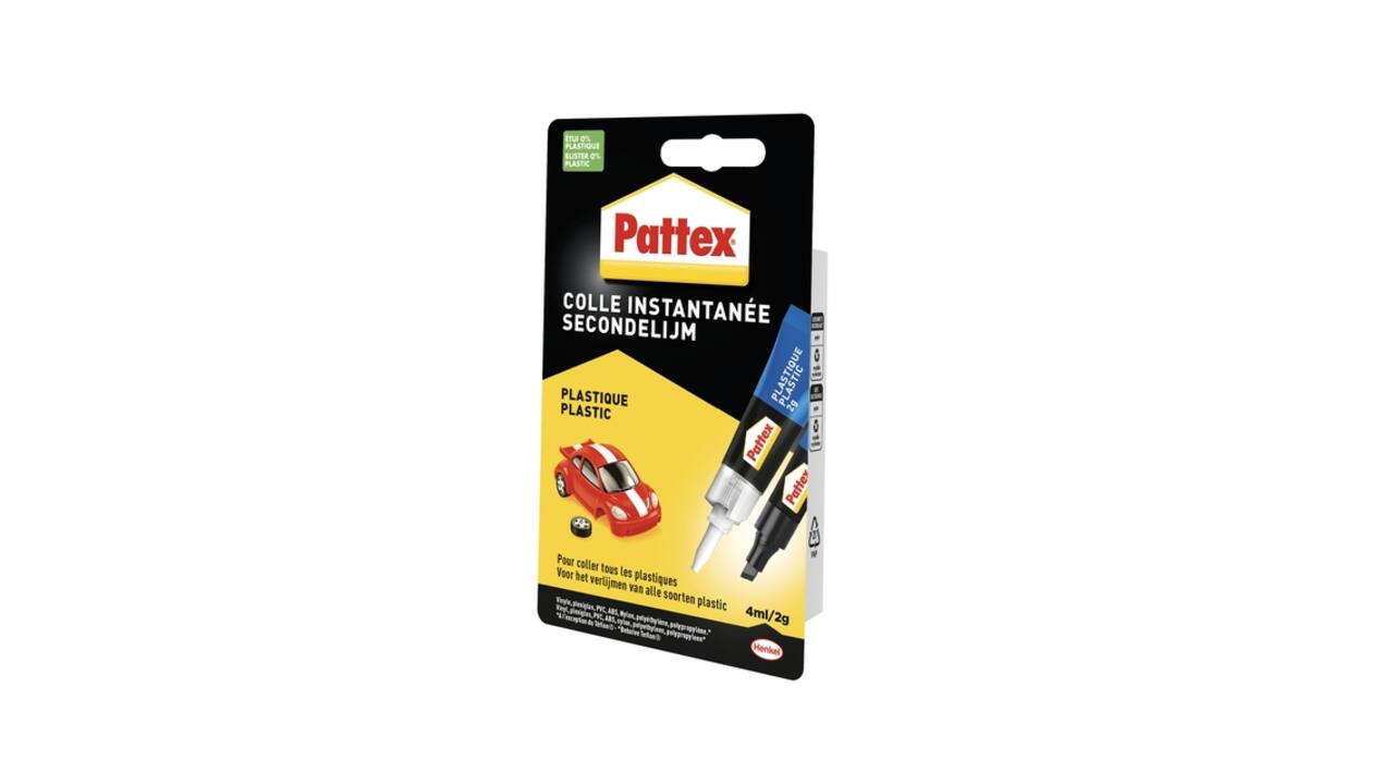 Secondenlijm Pattex all plastic tube 2 gram op blister