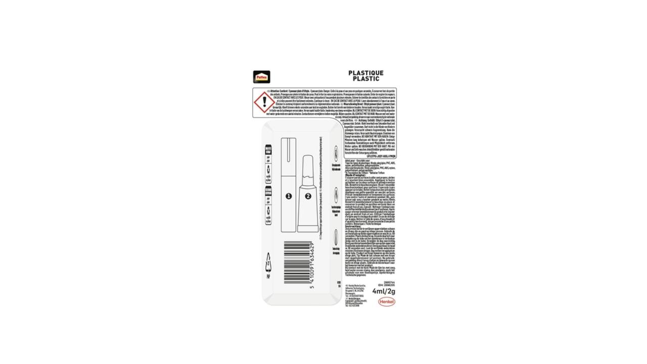 Secondenlijm Pattex all plastic tube 2 gram op blister
