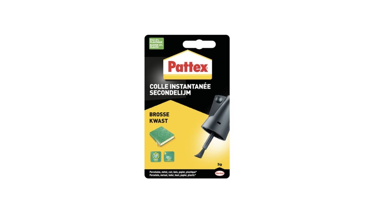 Secondenlijm Pattex met kwast flacon 5 gram op blister
