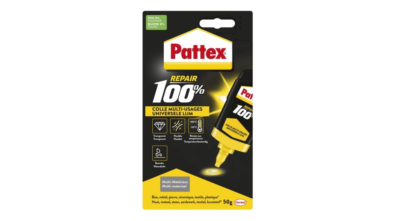 Alleslijm Pattex 100% tube 50 gram op blister