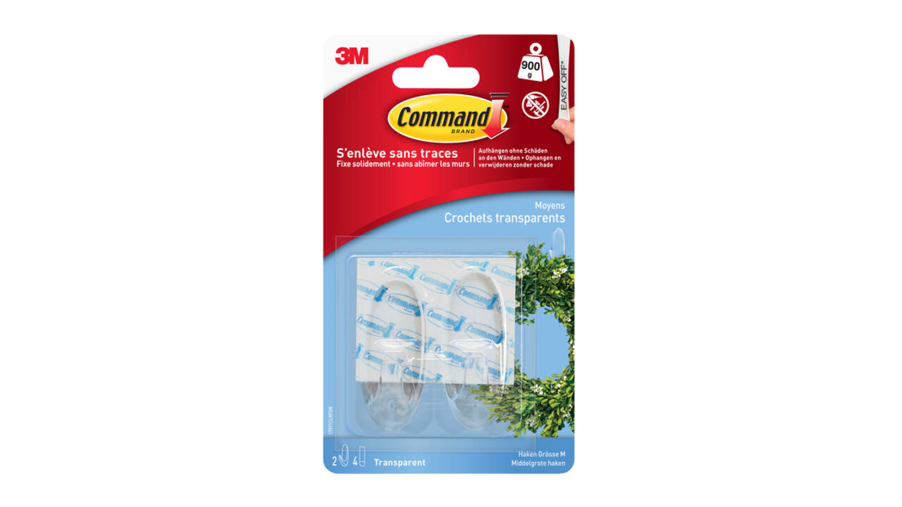 Haak Command middelgroot ovaal incl bevestigingsstrip 2 stuks