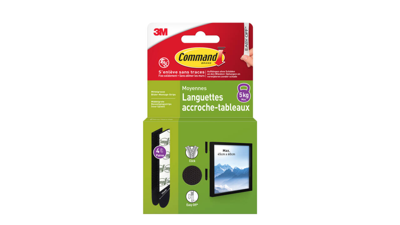 Bevestigingsstrip Command middelgroot klik vast  5,4kg zwart