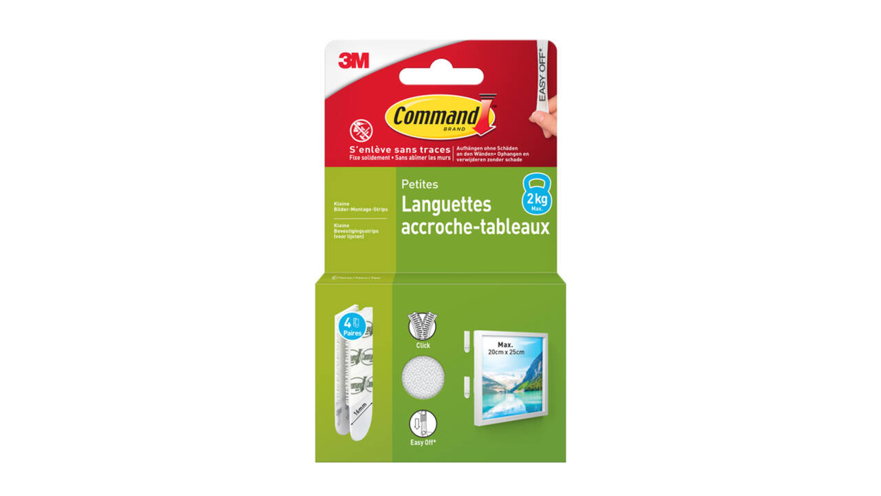 Bevestigingsstrip Command klik vast klein 1,8kg wit