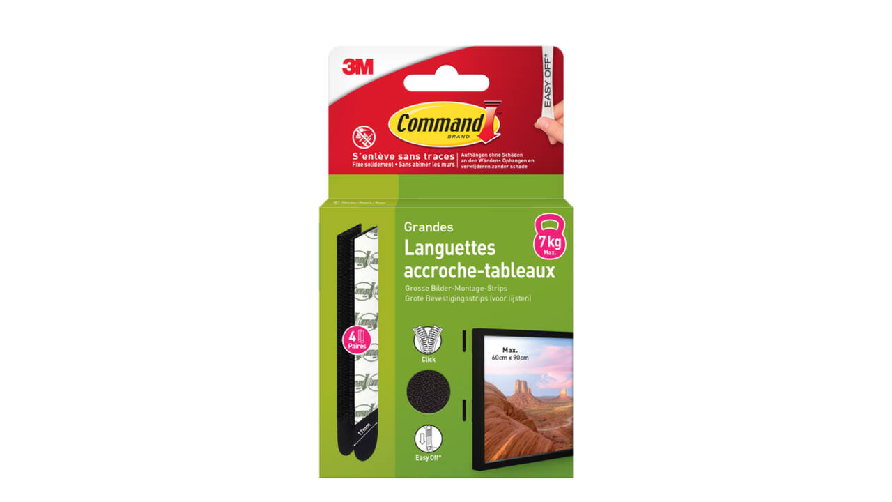 Bevestigingsstrip Command groot klik vast 7,2kg zwart